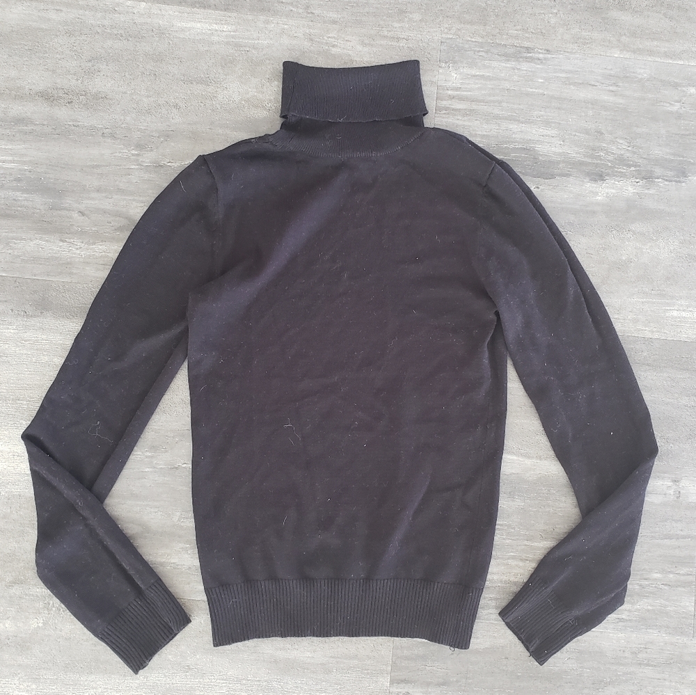 Black Basic Bozzolo Turtleneck Sweater - image 2